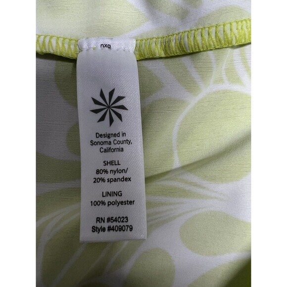 Athleta Kokomo Halter Swim Sport Dress XL Green Floral Print Bra Insert - Picture 8 of 11